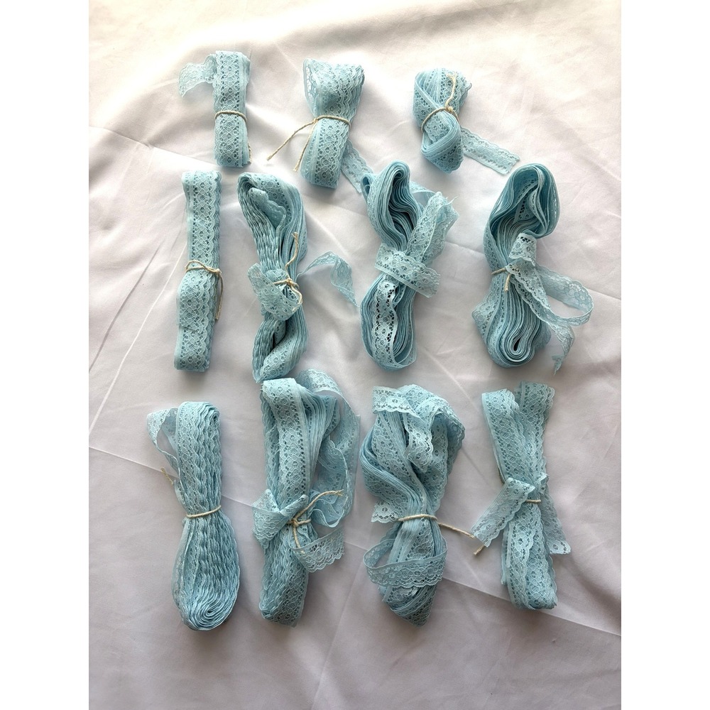 Lace Trim 11 Bundles Light Blue 930 Yards Vintage Craft Sewing Cottagecore DIY